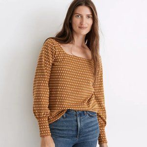 Madewell Floral Jacquard Square-Neck Top
